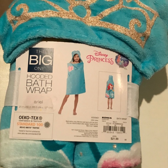 Disney Other Disney Princess Ariel Bath Towel With Hood Bnwt Never
